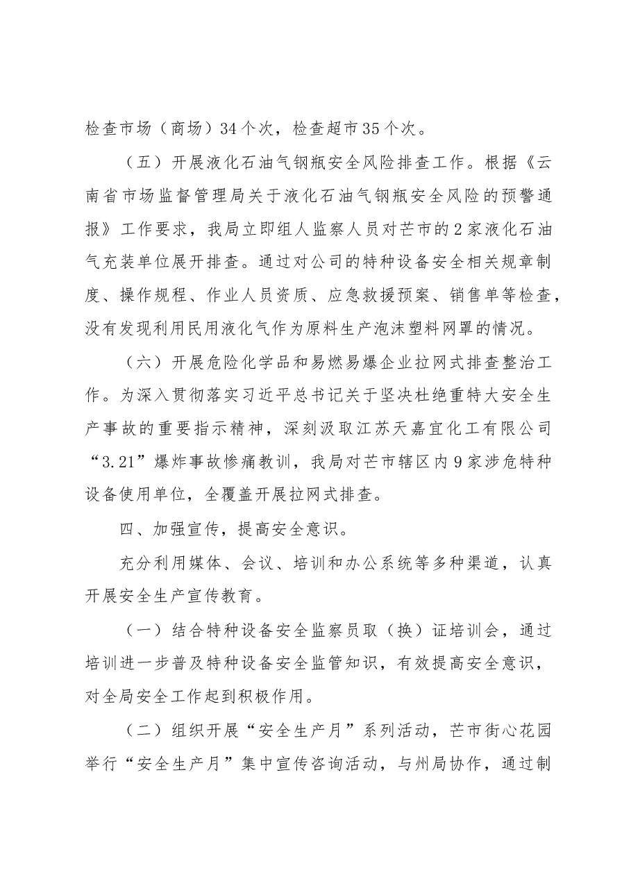 芒市市场监督管理局2019年上半年安全生产工作总结.docx,第4页预览