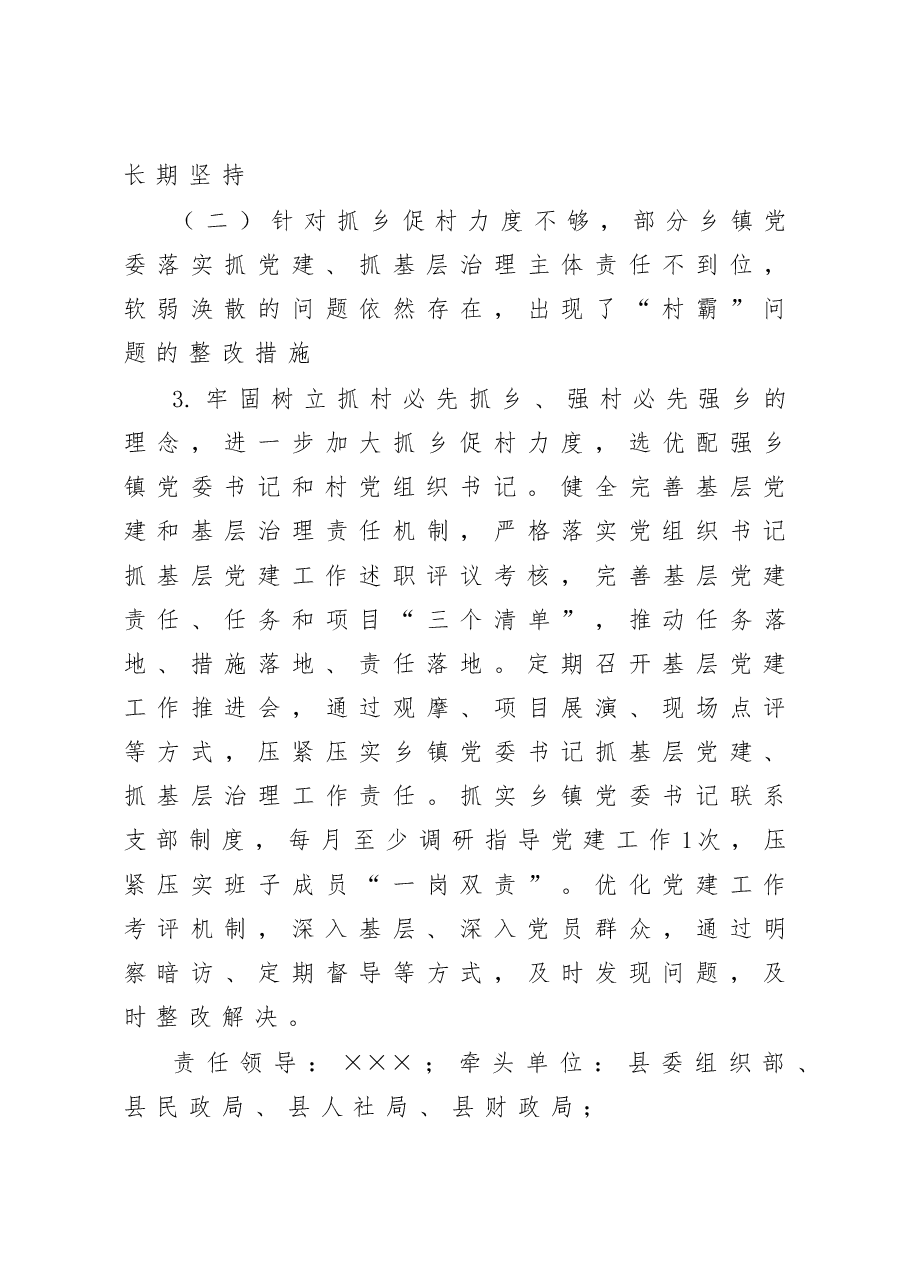县落实2021年度全市党组织书记抓基层党建述职点评问题整改方案.docx,第4页预览