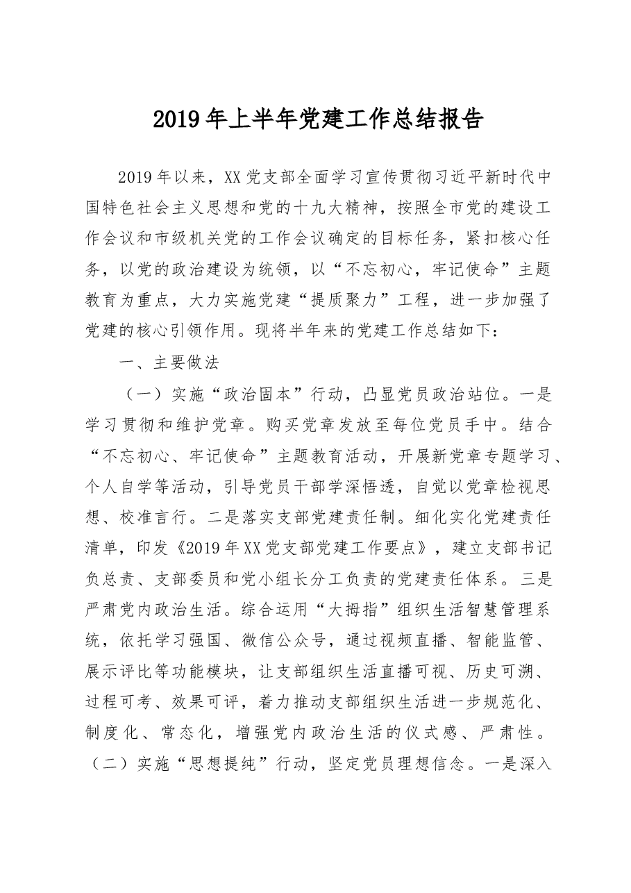 上半年党建工作总结报告.docx,第1页预览