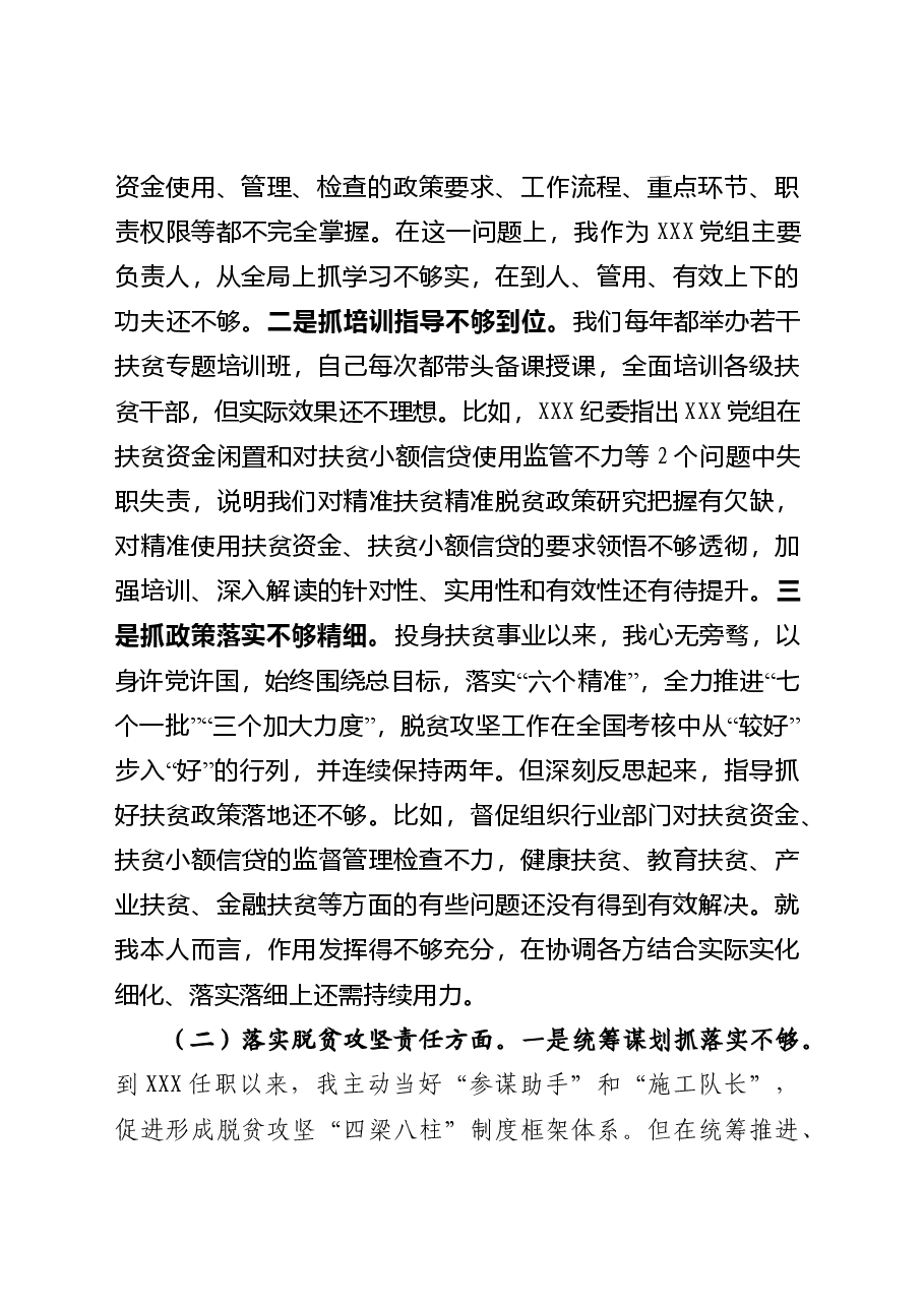 脱贫攻坚民主生活会对照检查.doc,第2页预览