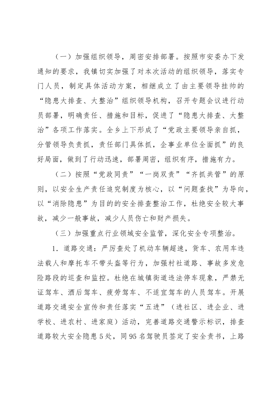 安全隐患大排查大整治活动工作总结.docx,第2页预览