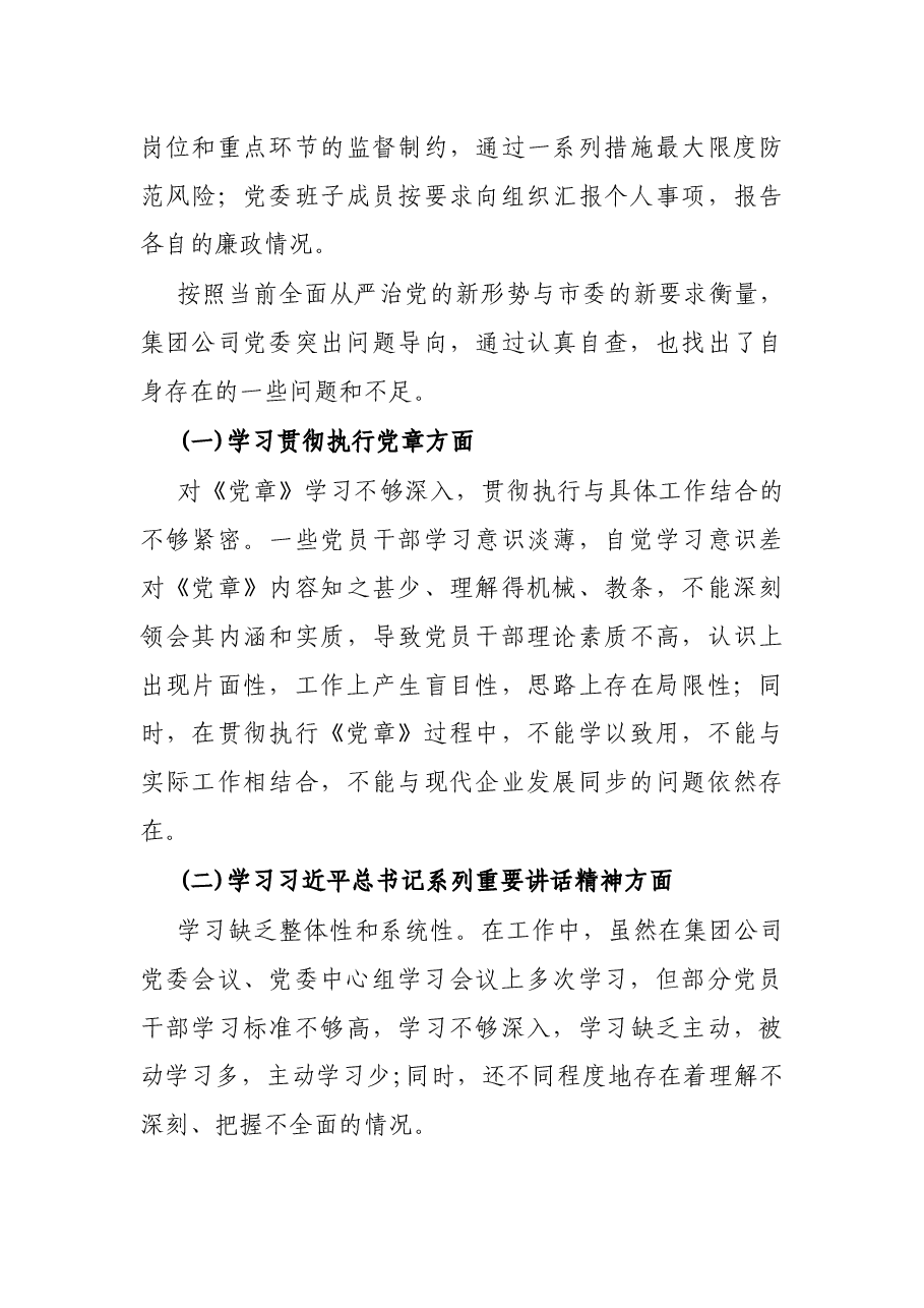公司加强党建治生态问题自查报告.docx,第3页预览
