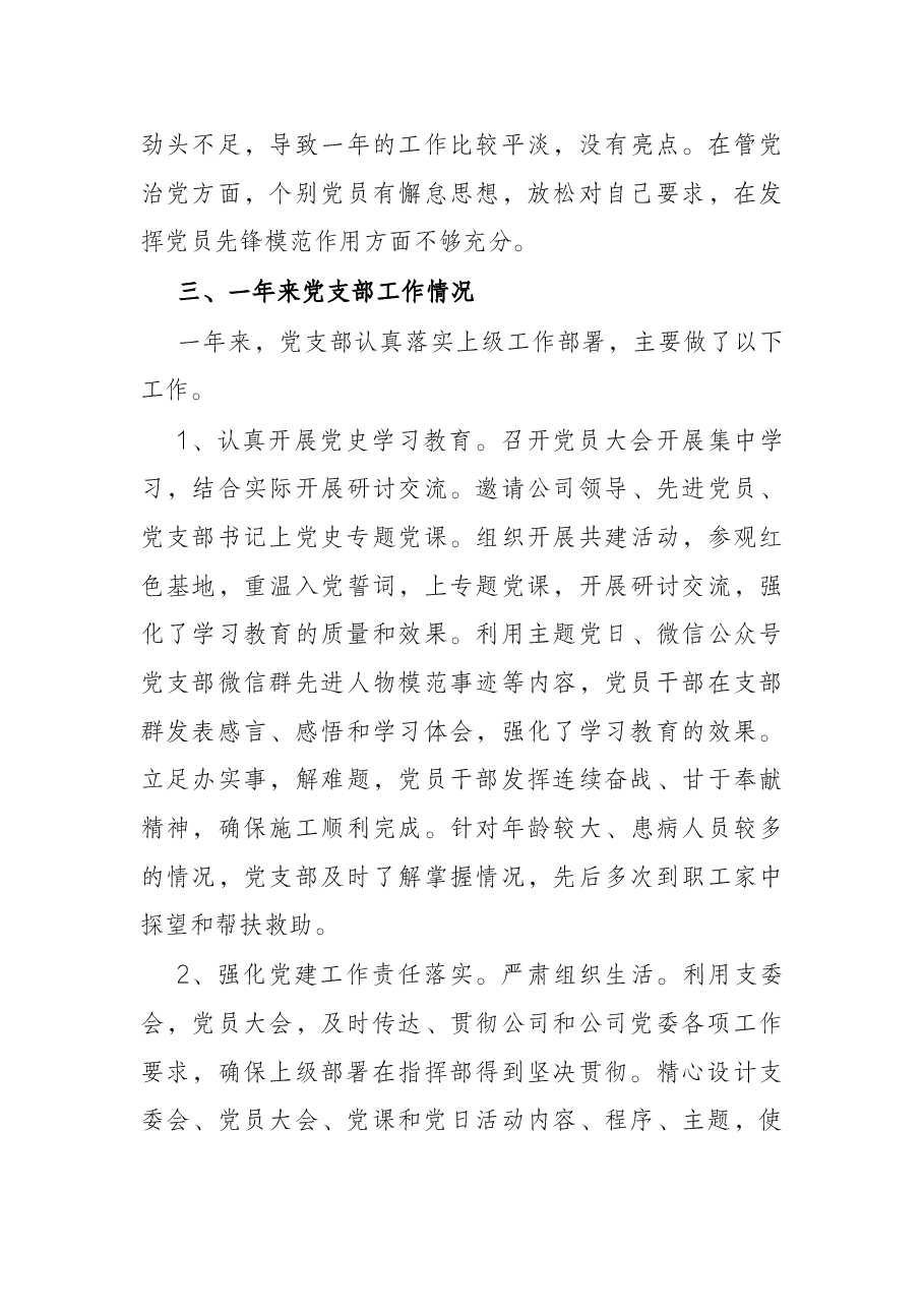 2022年度组织生活会党支部委员会年度工作报告.docx,第3页预览