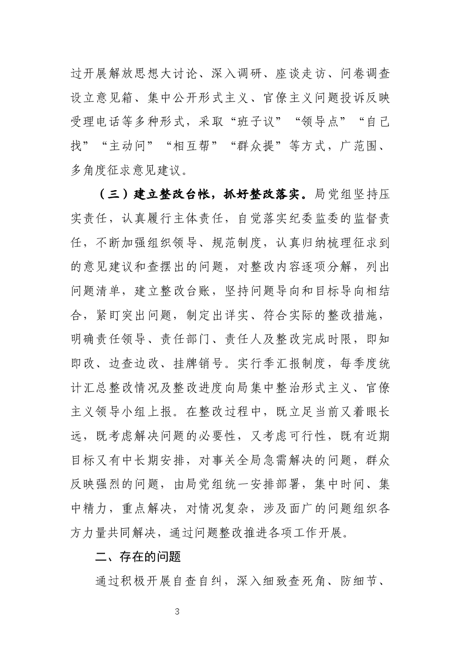 集中整治形式主义、官僚主义自查自纠工作报告.docx,第3页预览