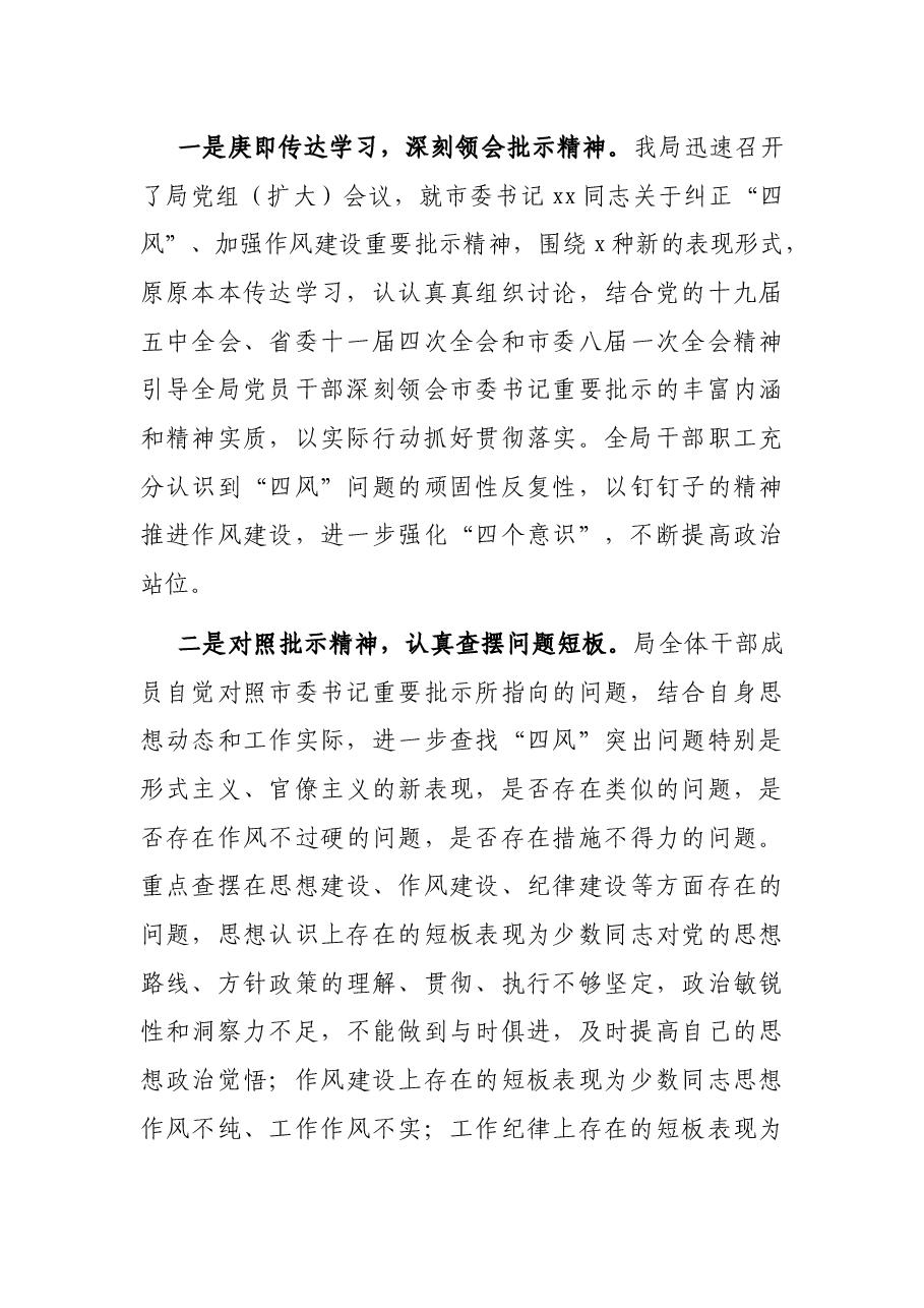 关于落实市委书记纠正“四风”、加强作风建设重要批示精神的报告.docx,第3页预览