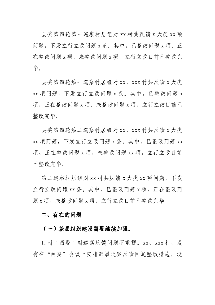 关于镇乡巡察发现问题整改情况督查报告.docx,第2页预览
