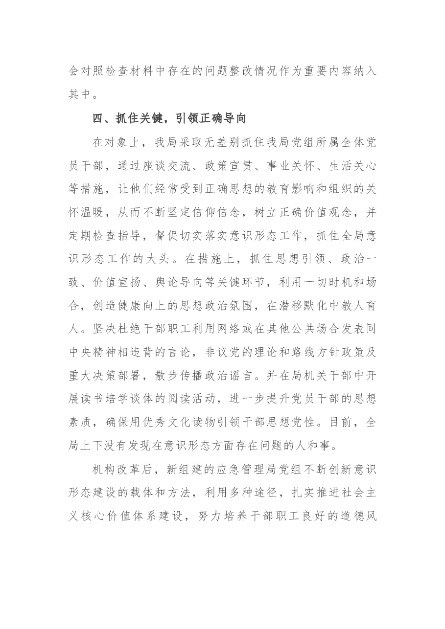 关于党组书记履行意识形态工作“一岗双责”情况的报告.docx,第3页预览