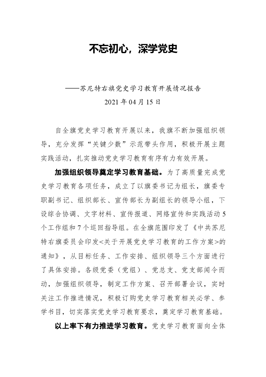 党史学习教育开展情况报告.docx，第1页预览