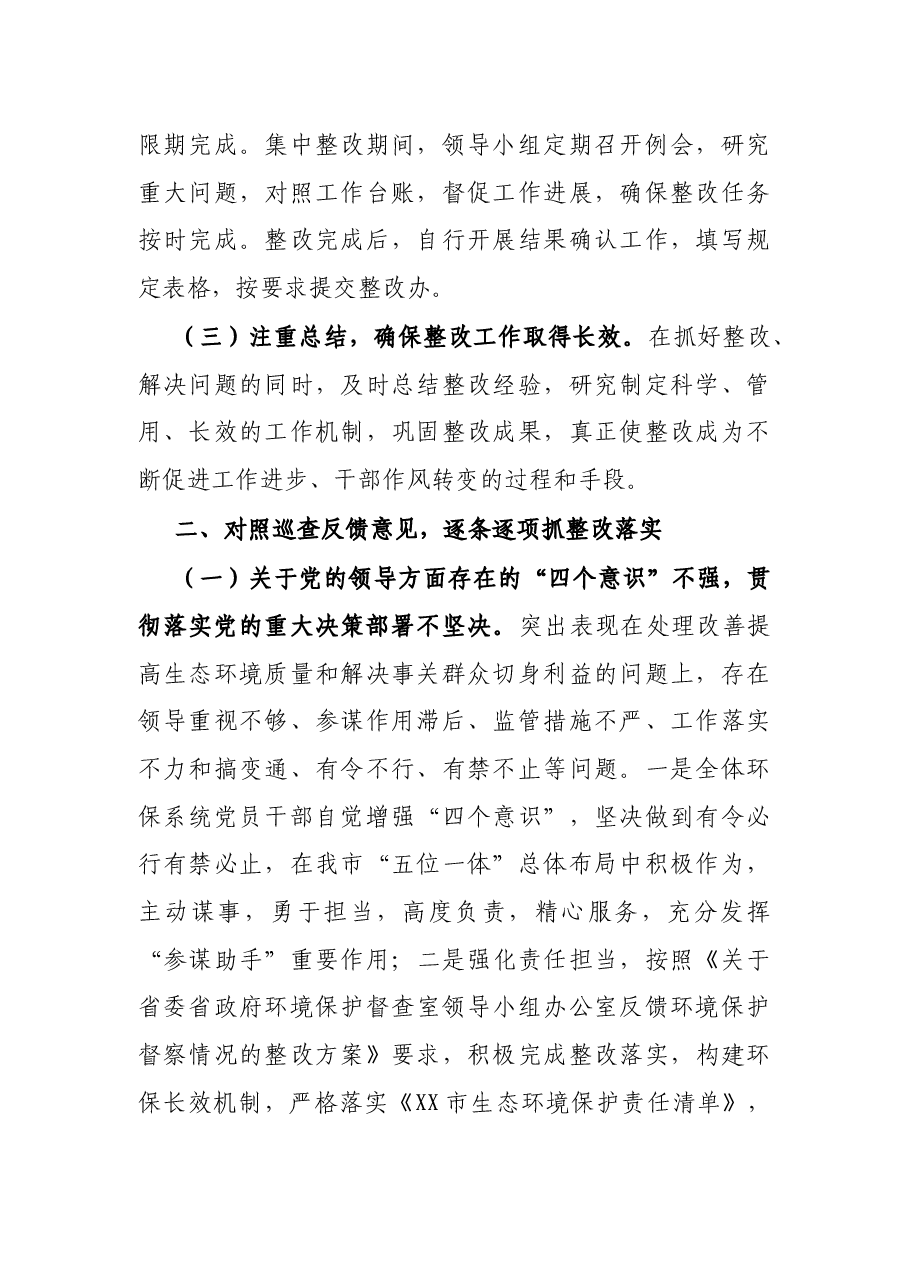 X县环境保护局关于落实市委巡查问题整改情况的自查报告.docx,第2页预览