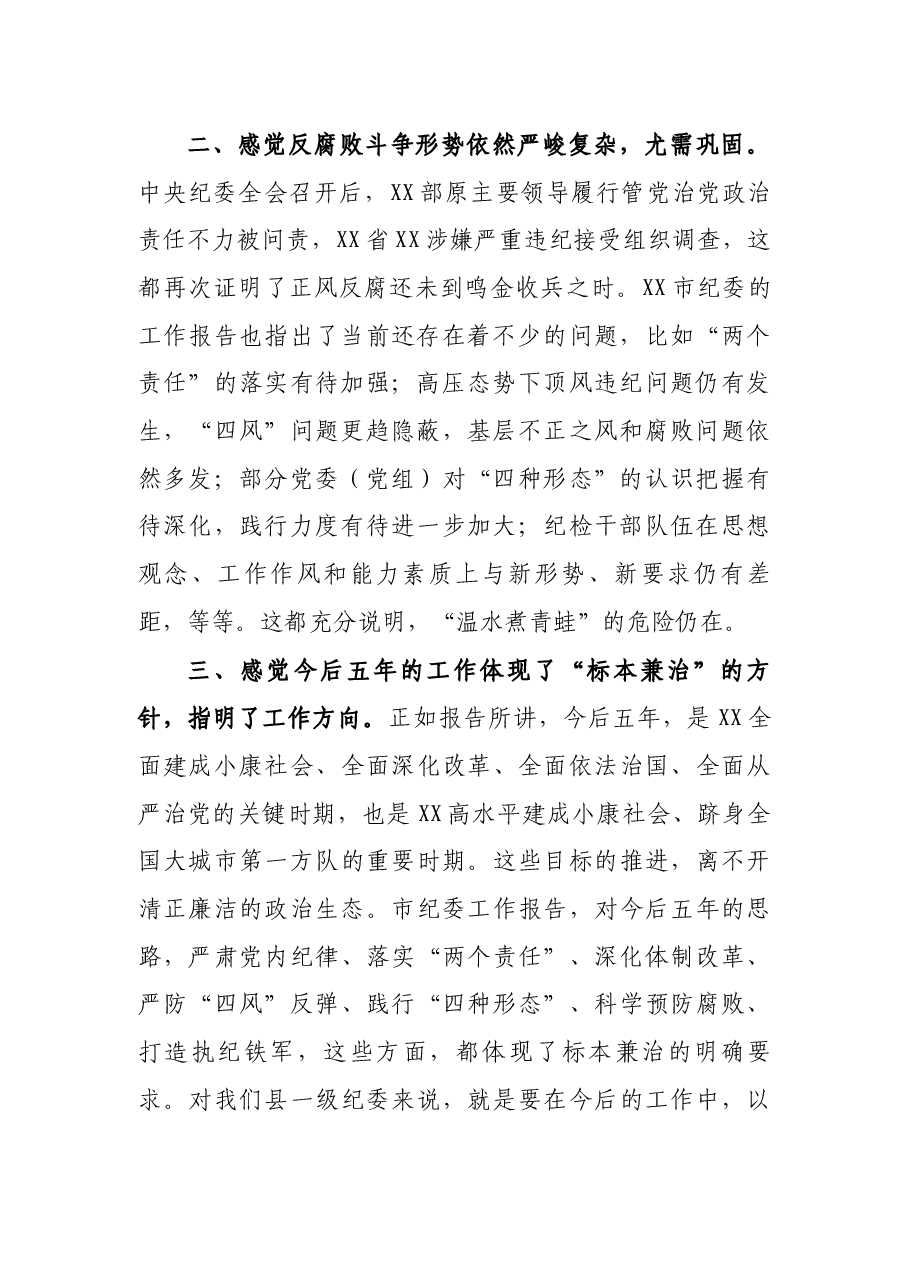 县纪委书记在讨论市纪委报告时的交流发言.docx,第2页预览
