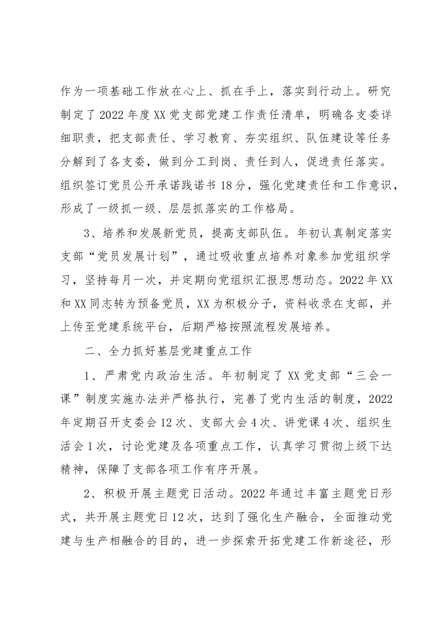 2022年XX党支部书记述职报告.docx,第2页预览
