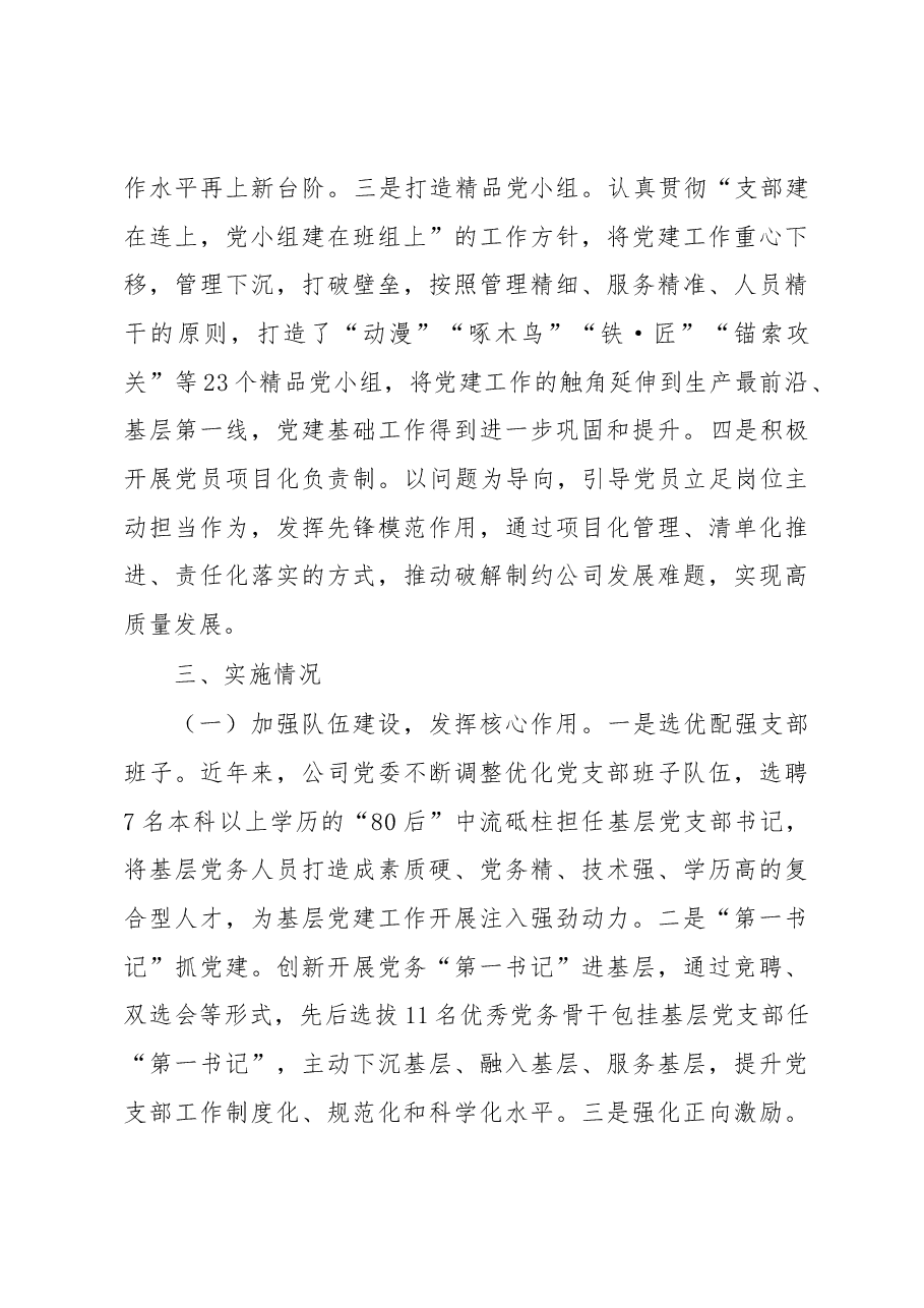 国企公司党委打造“七彩党建”品牌建设工作情况报告.docx,第3页预览