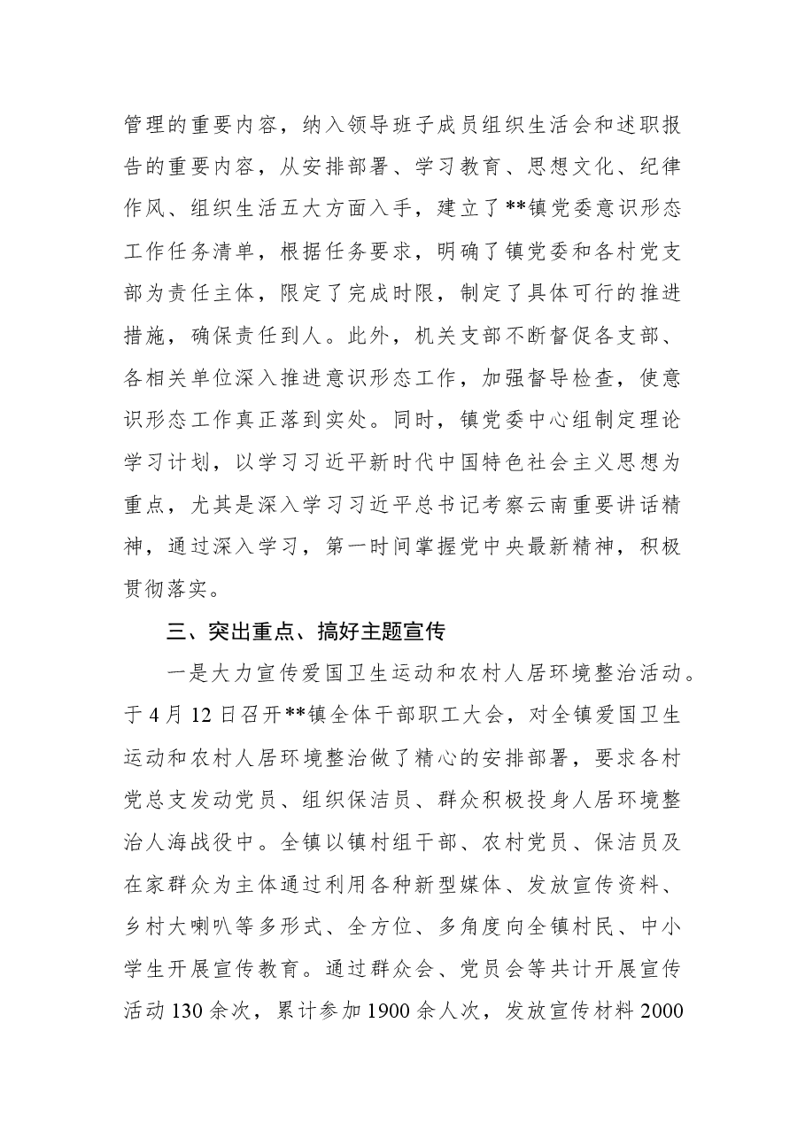 xx镇2022年第二季度意识形态领域分析的报告.docx,第2页预览
