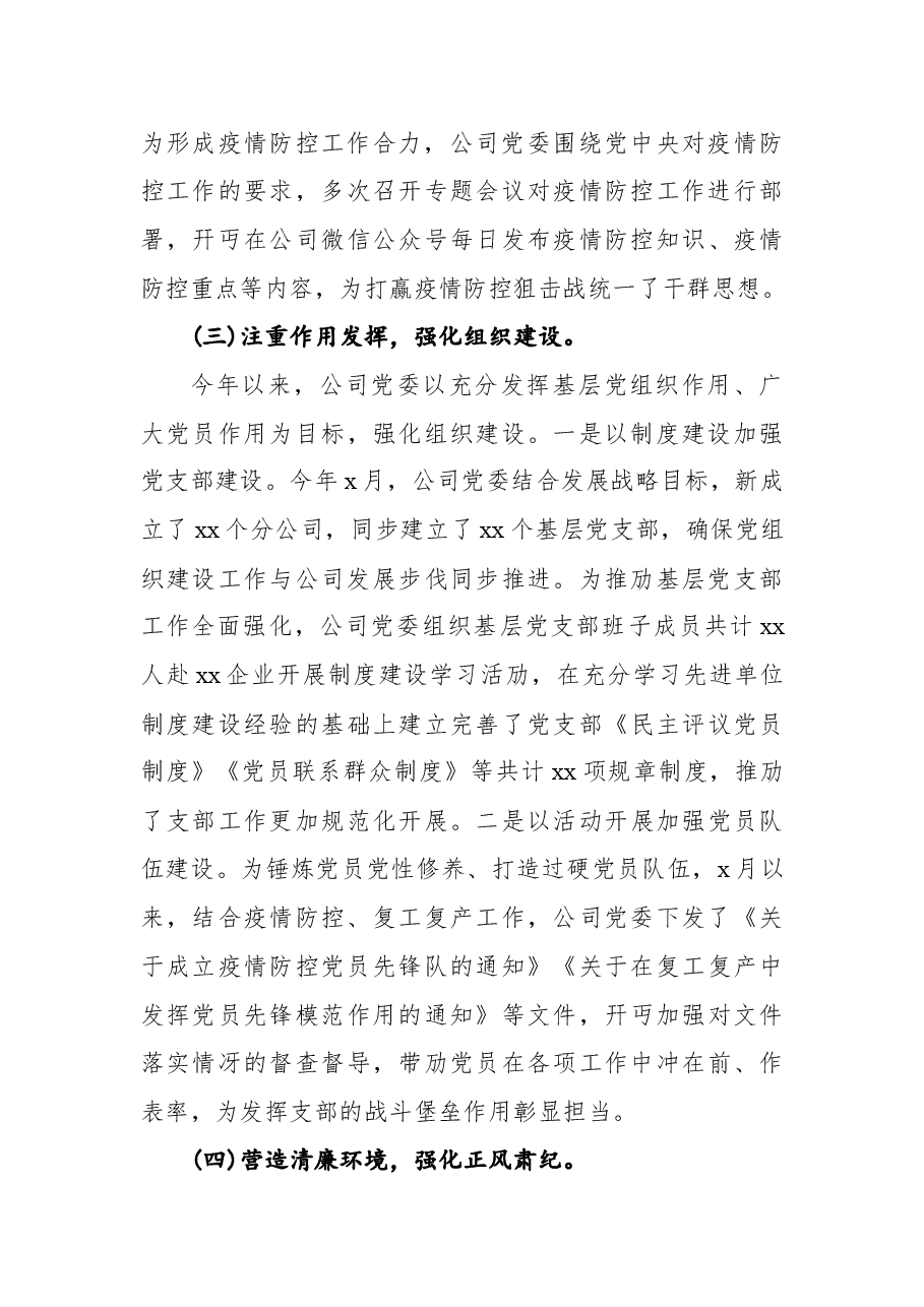 公司党委第一季度党建工作自查报告.docx,第3页预览