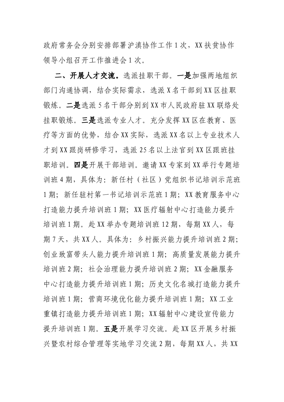 XX市东西部两地协作工作情况报告.docx,第2页预览