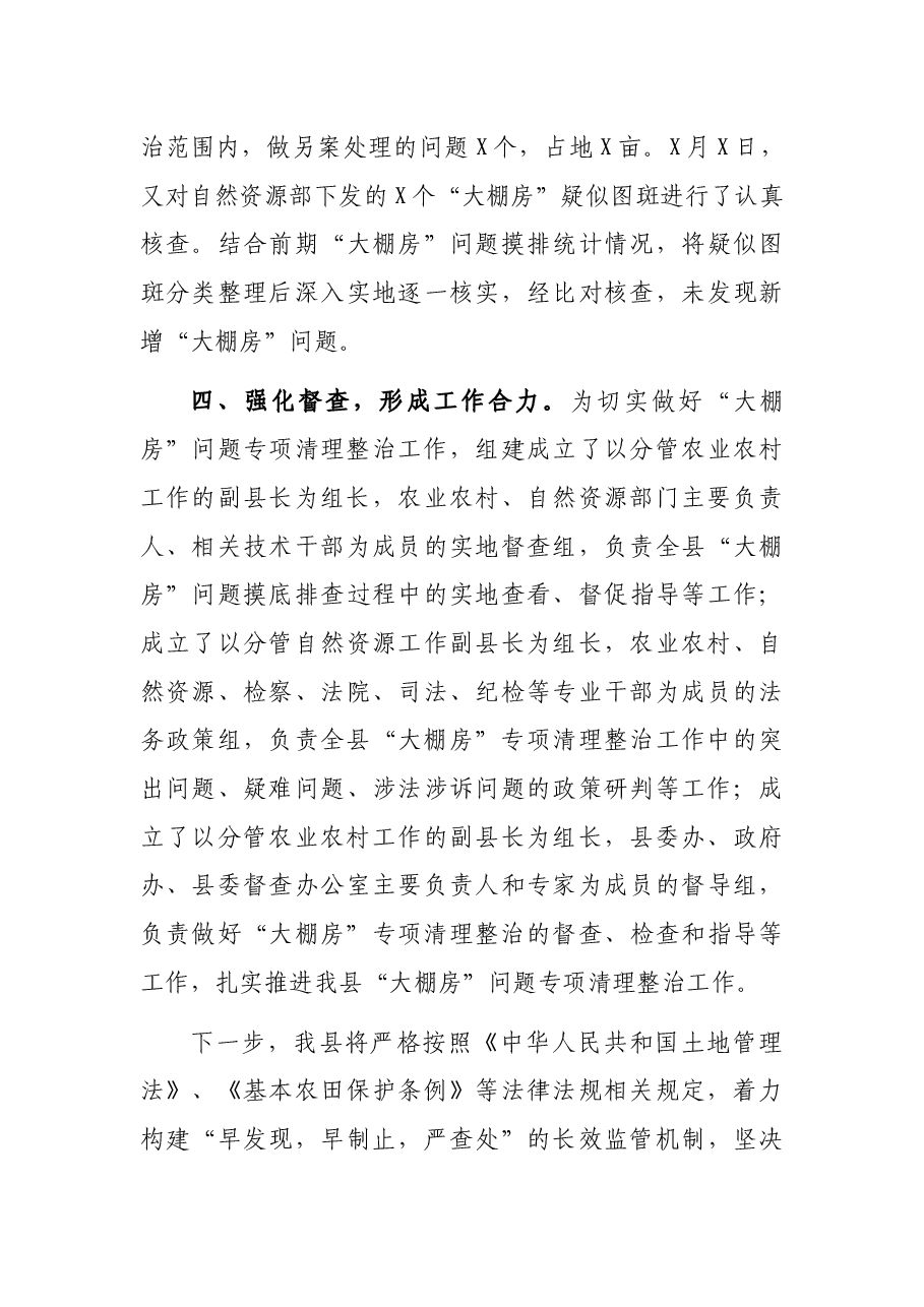 关于“大棚房”问题专项清理整治工作开展情况的报告.docx,第3页预览