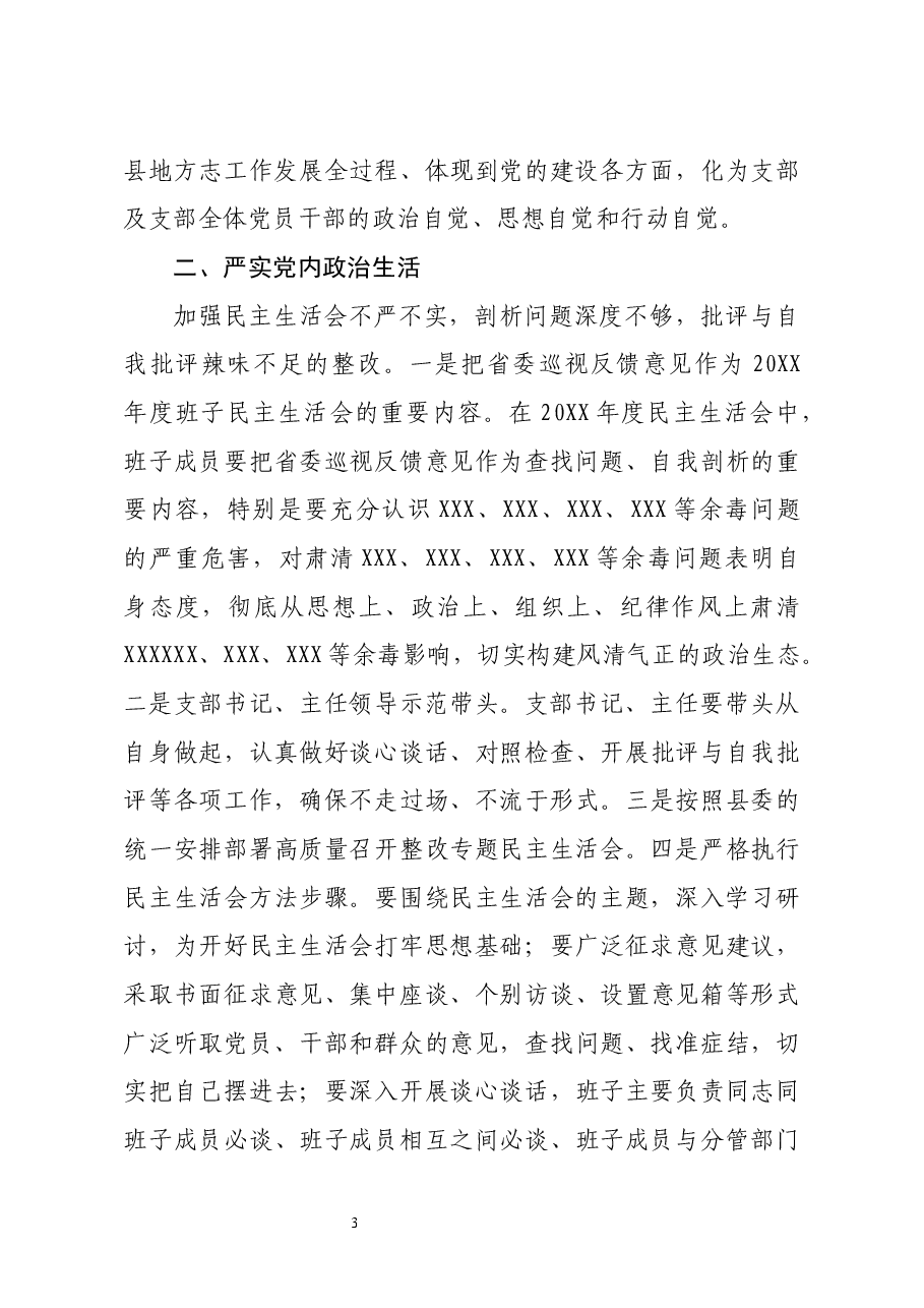 党组巡视整改专题民主生活会整改方案落实情况报告.docx,第3页预览