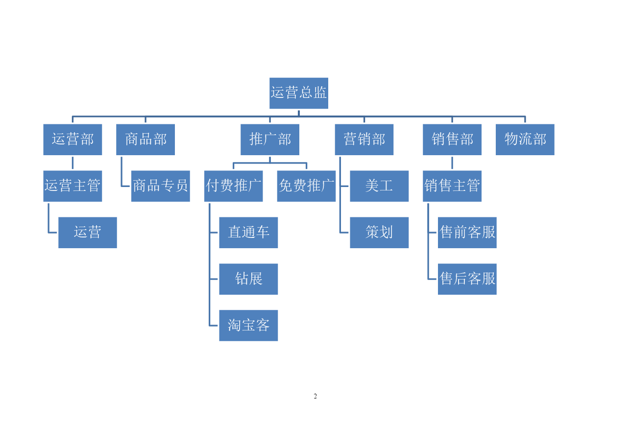 电子商务运营部企业组织结构及岗位职责.docx，第2页预览