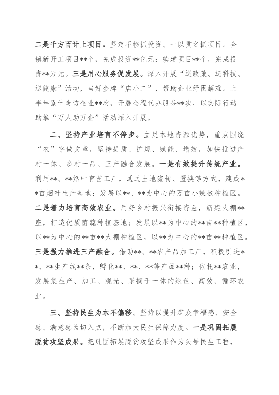 乡镇2022年度重点工作汇报材料.docx,第2页预览