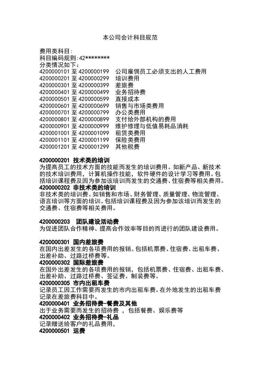 财税工具预算使用的会计科目说明.doc,第1页预览