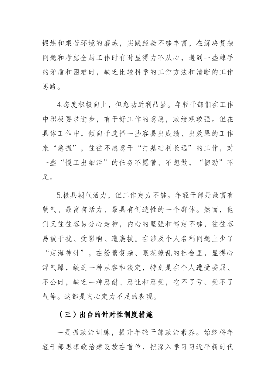 X县年轻干部教育管理监督调研情况汇报.docx,第4页预览