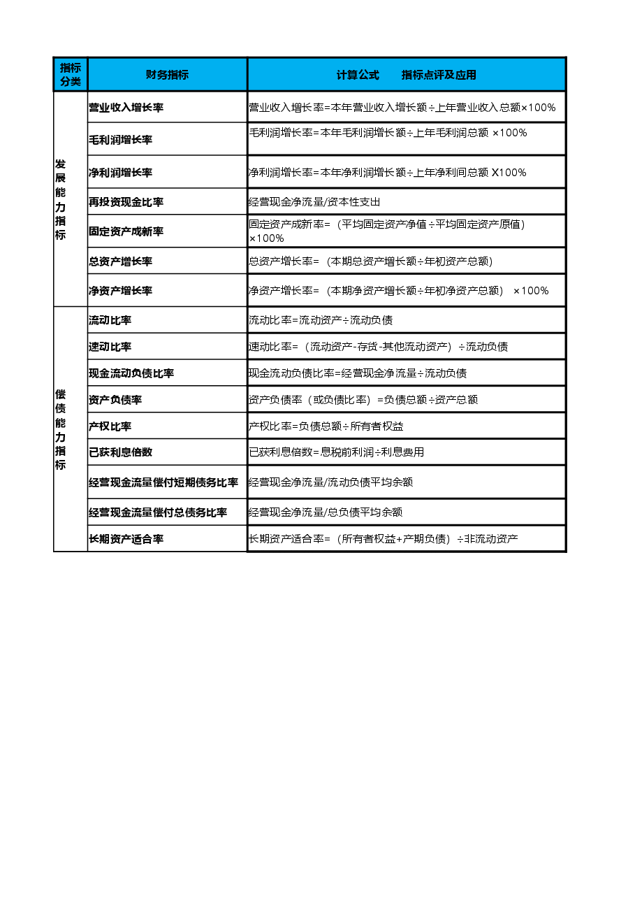 发展偿债能力指标1.xlsx,第1页预览