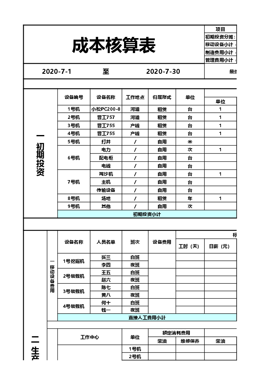 财税工具-成本核算格式.xls,第4页预览