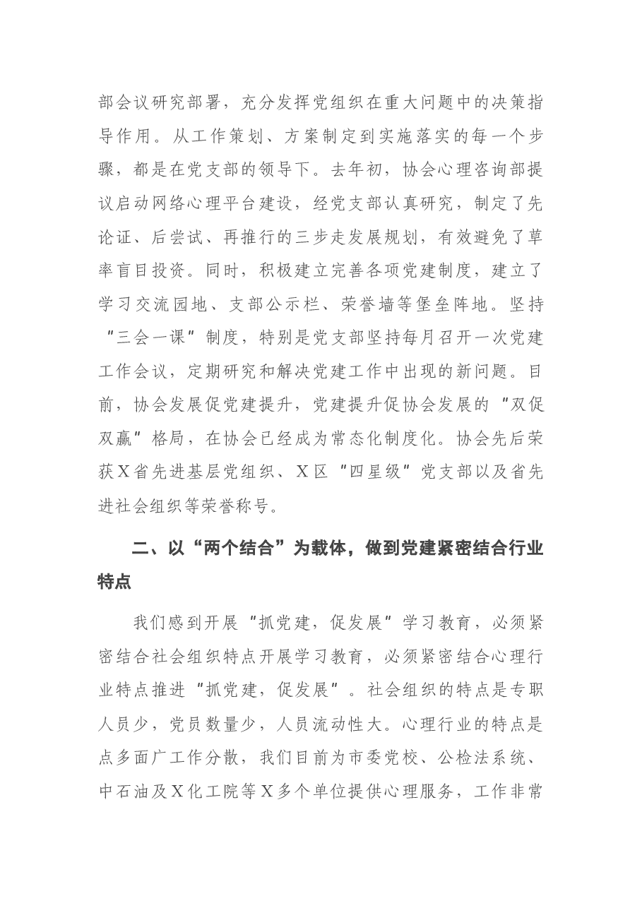 心理咨询师协会党支部党建工作汇报.docx,第2页预览