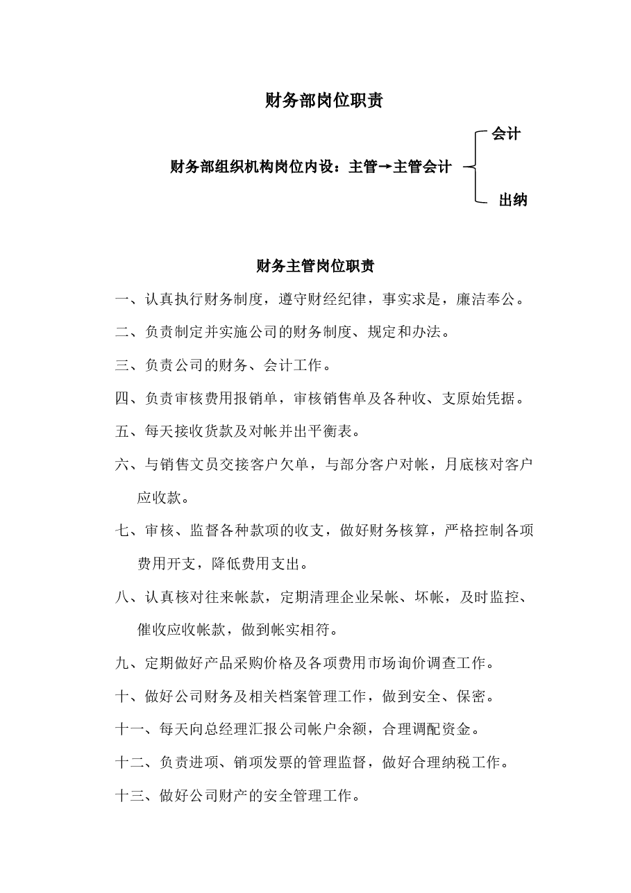 中小企业财务部岗位职责.docx，第1页预览