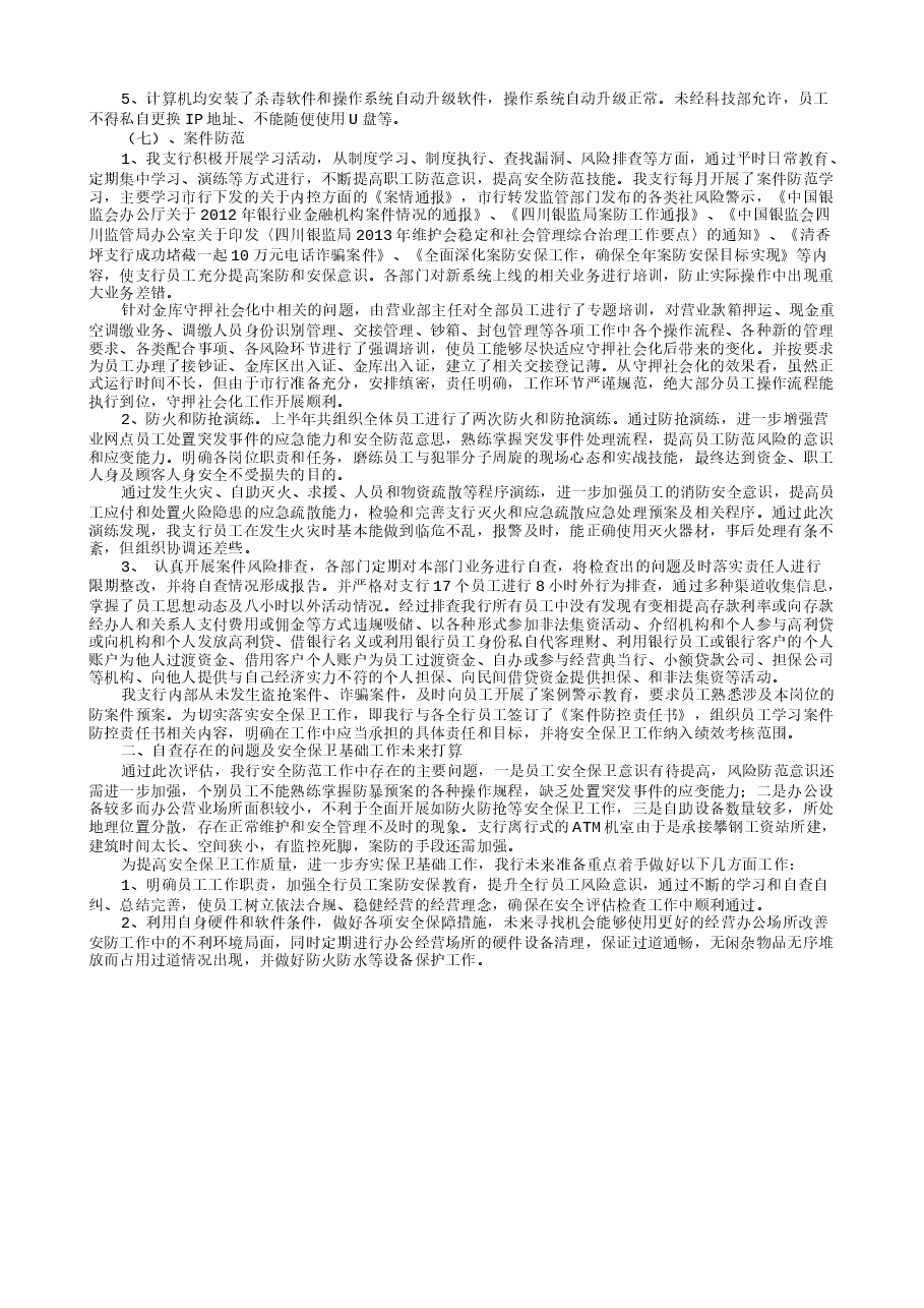 银行安全评估自查报告-自查自纠.doc，第3页预览