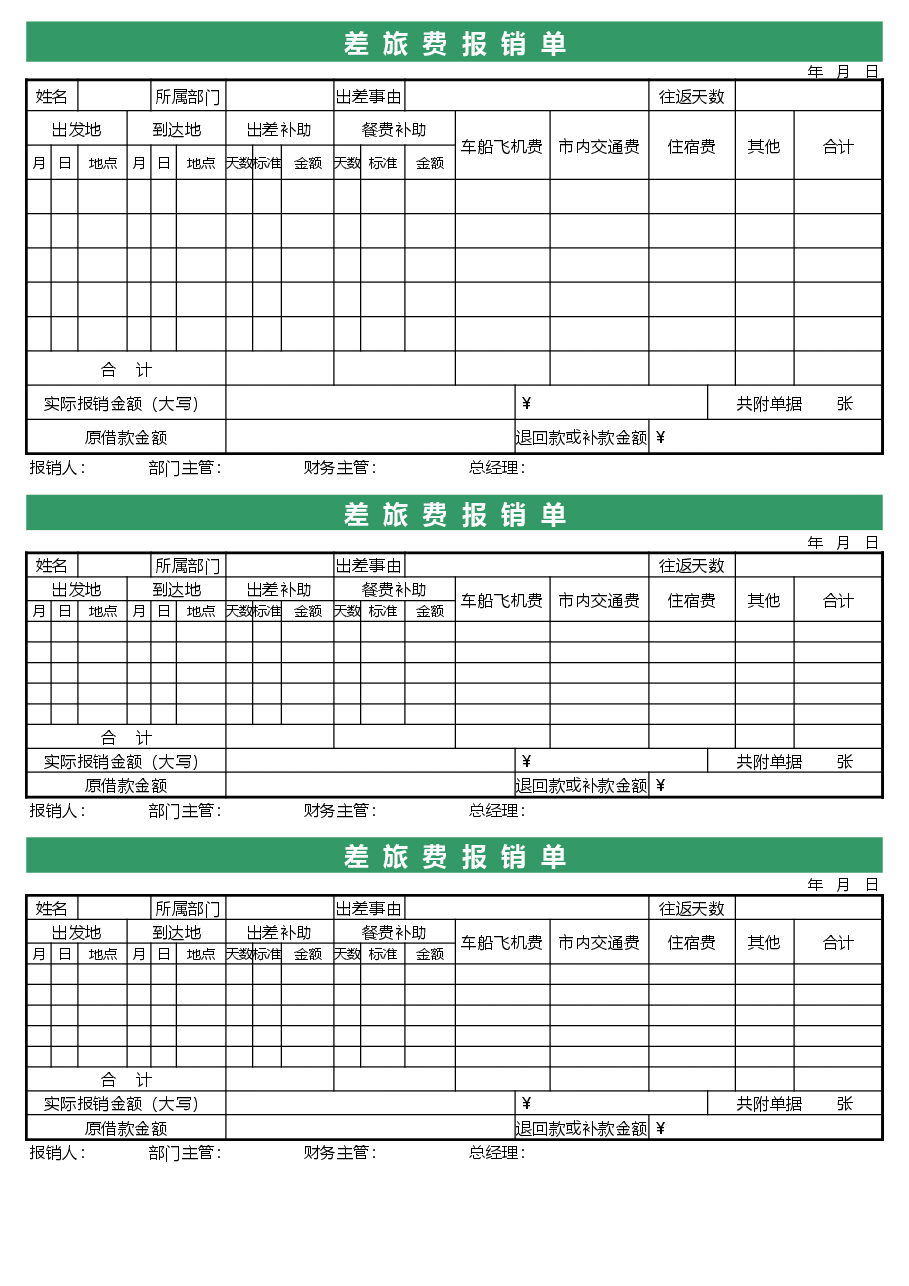 参考工具:差旅费报销单2.xls,第1页预览