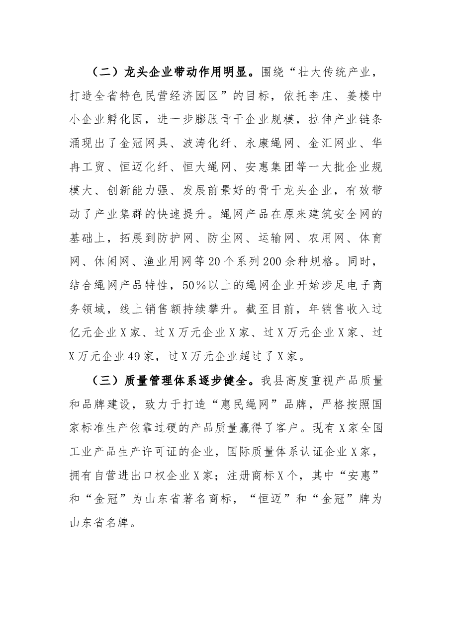 关于加快新旧动能转换推动绳网产业提档升级的调研报告.docx,第2页预览