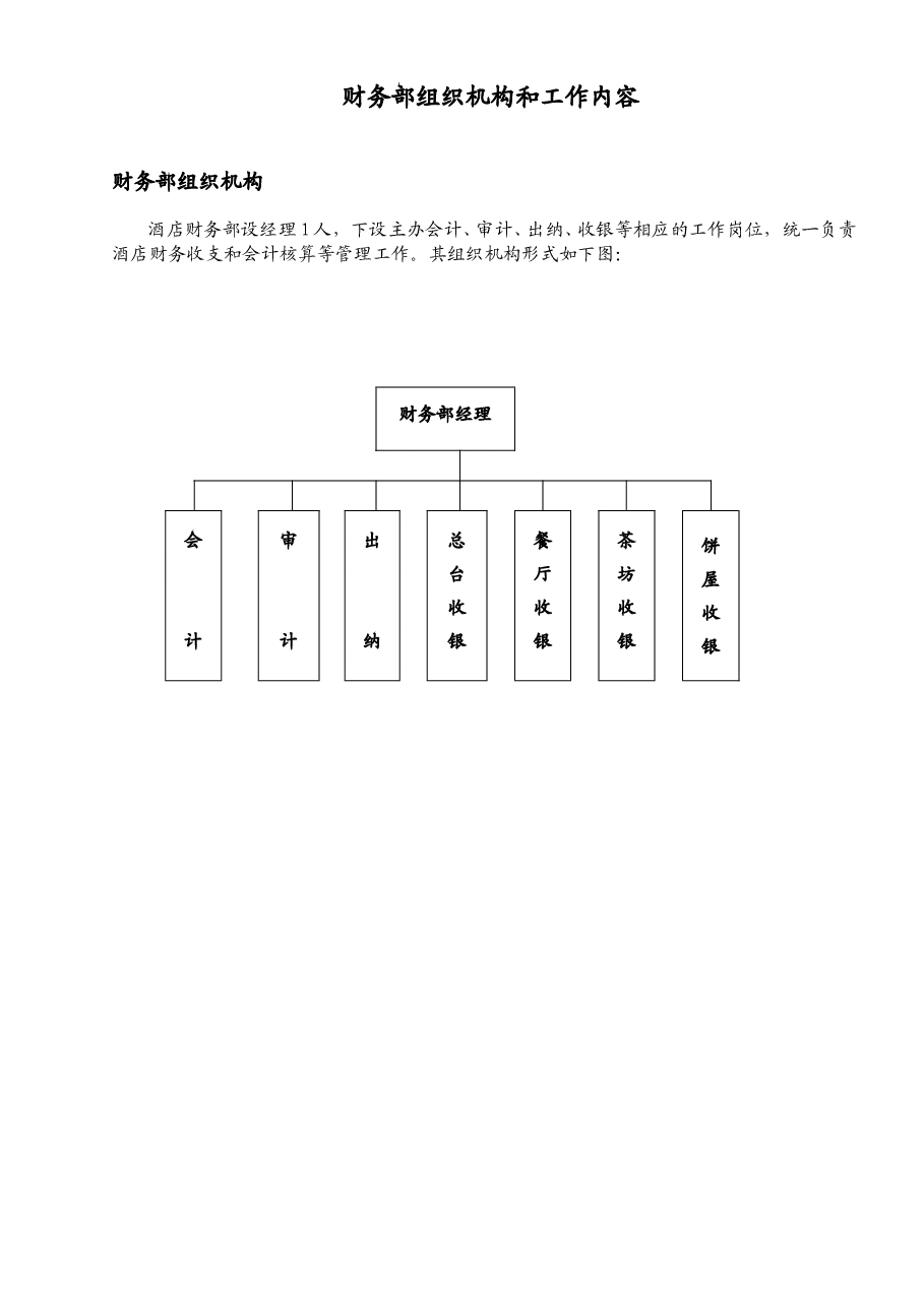 财务部组织结构和工作内容.doc,第1页预览