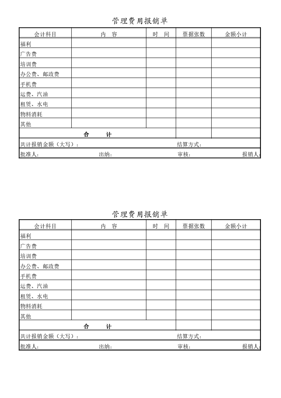 参考工具:差旅费报销单4.xls,第1页预览