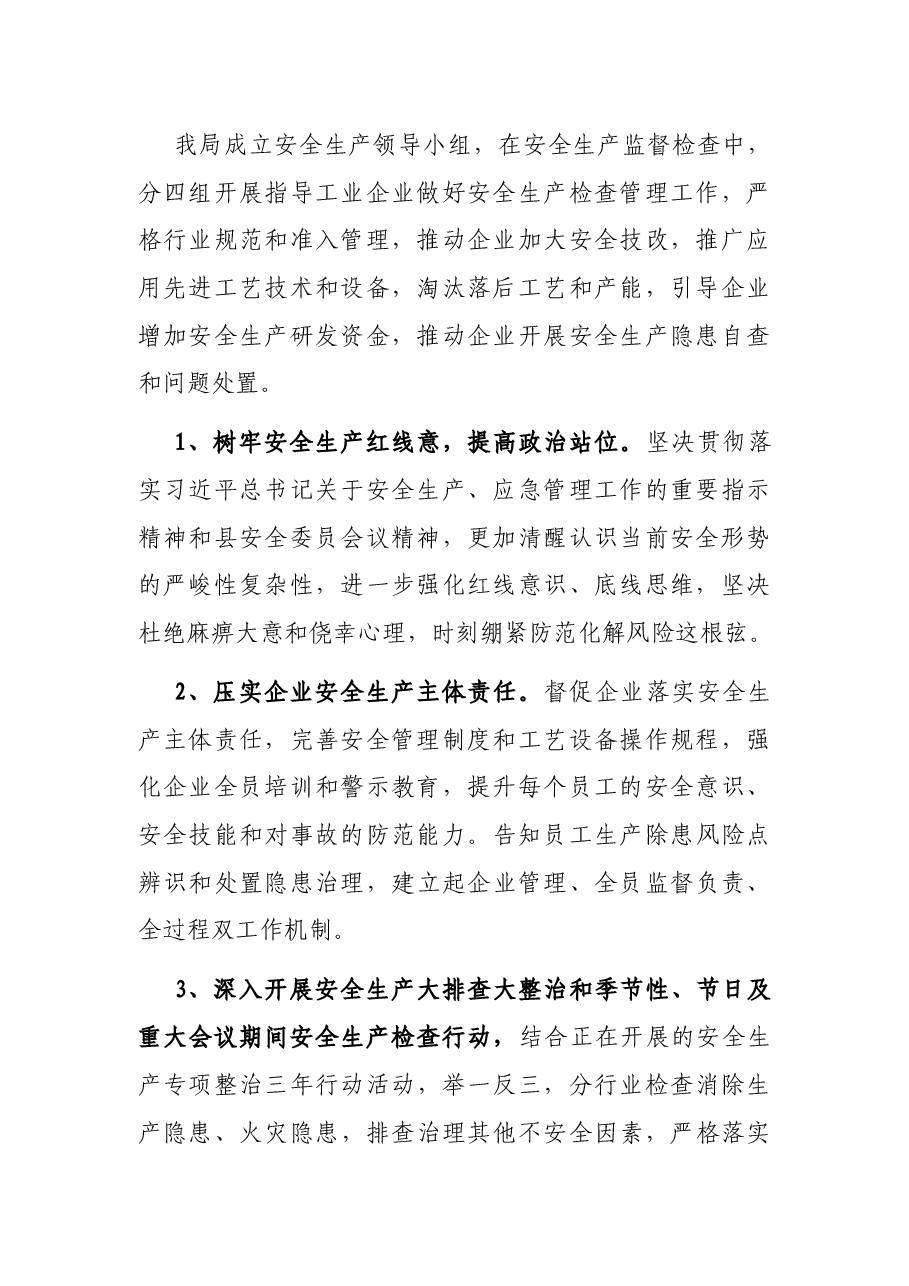 县工信局近期安全生产工作汇报.docx,第2页预览