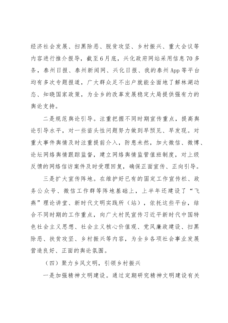 林湖乡2019年上半年意识形态工作情况汇报.docx,第3页预览