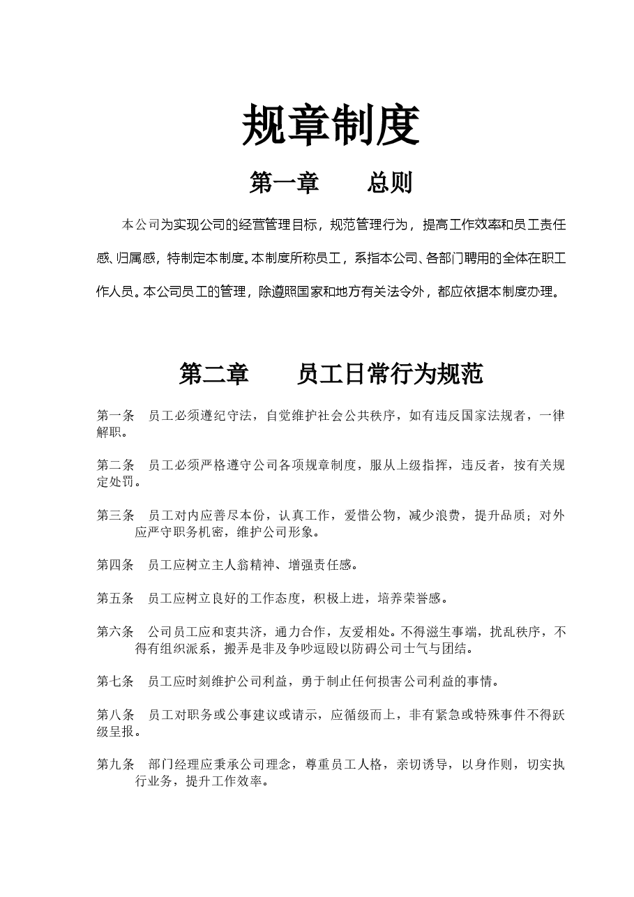 公司规章制度草案.doc,第1页预览