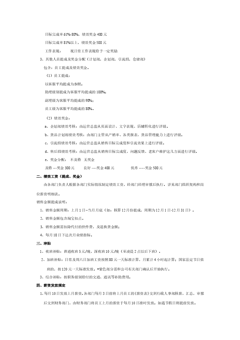 电子商务部门职责及规章制度.doc,第3页预览