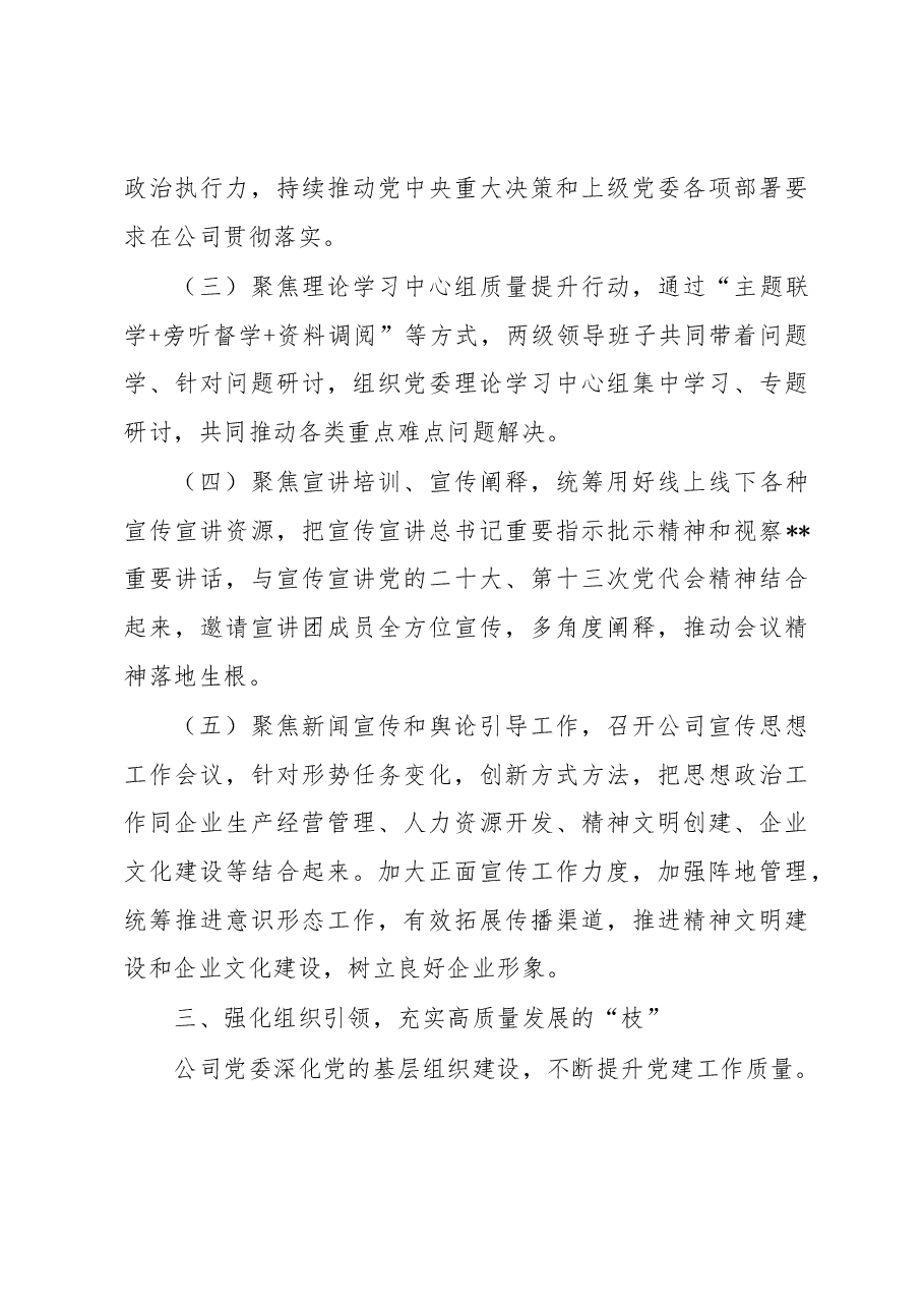 混合所有制企业党建引领高质量发展工作情况汇报.docx,第3页预览