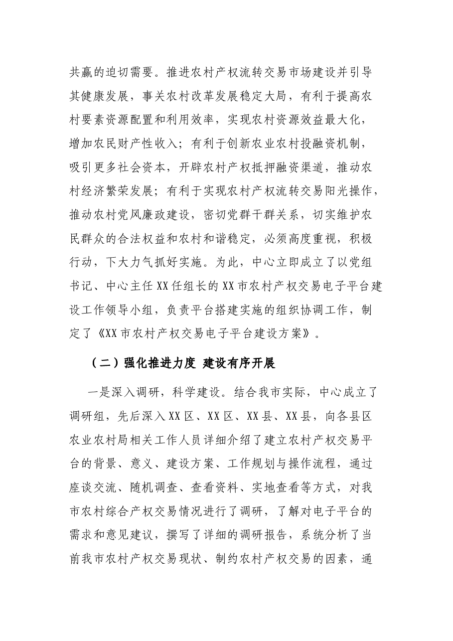 XX市农村产电子平台建设情况汇报.docx,第2页预览