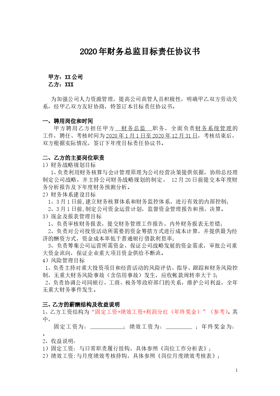 3目标责任书—财务总监.doc,第1页预览