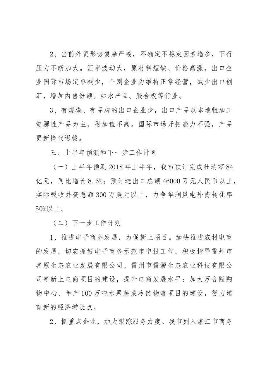 雷州市2018年1-4月商务工作情况汇报.docx,第4页预览