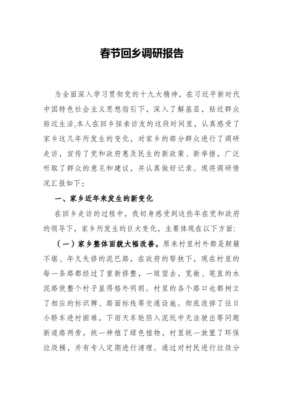 春节回乡调研报告.docx,第1页预览