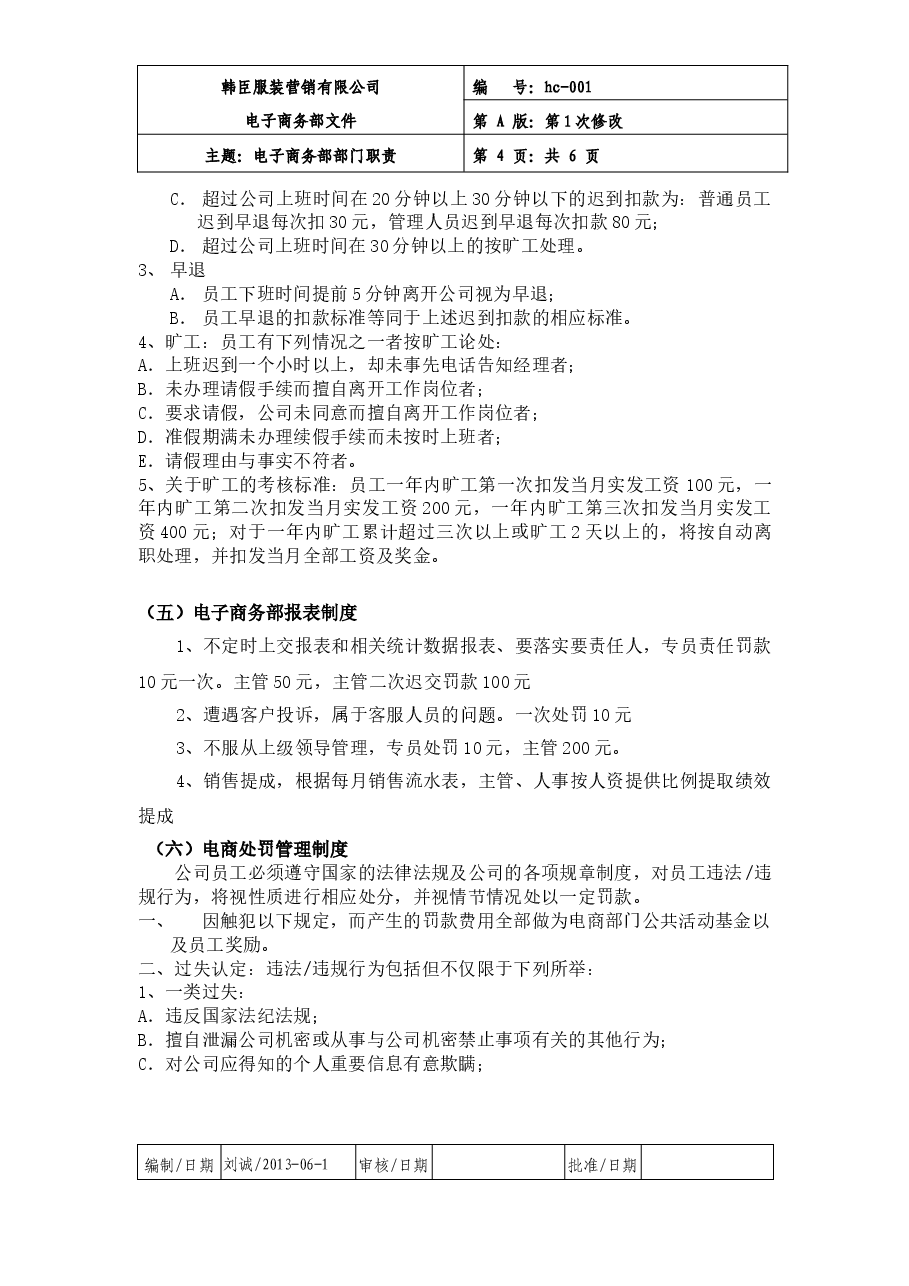 电子商务部职责以及规章制度.doc，第4页预览