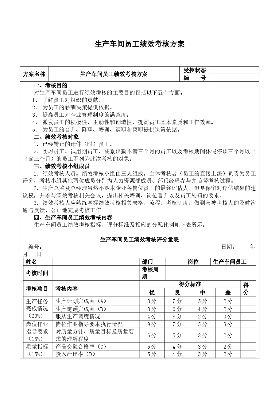 生产车间工人绩效考核表.doc,第1页预览
