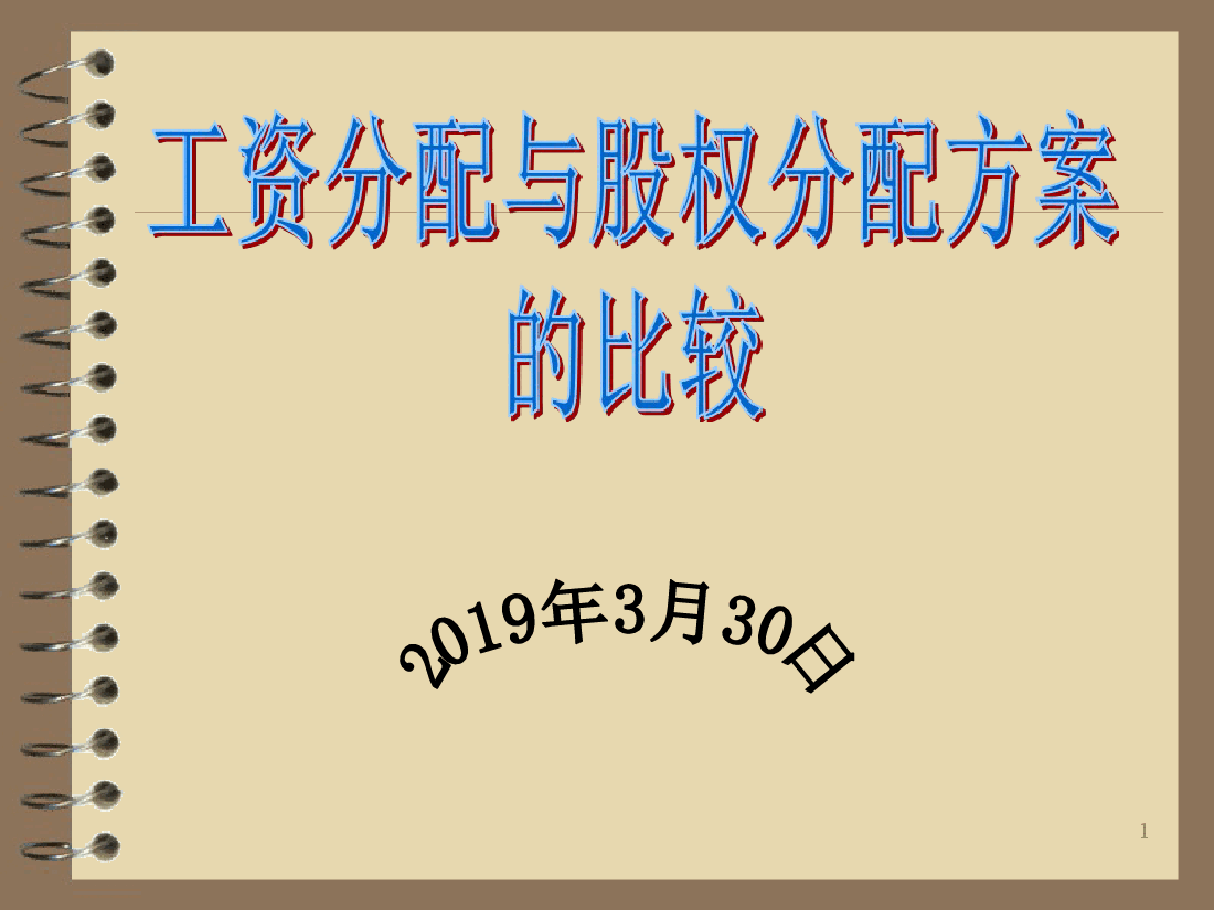 工资分配及股权分配方案.ppt,第1页预览
