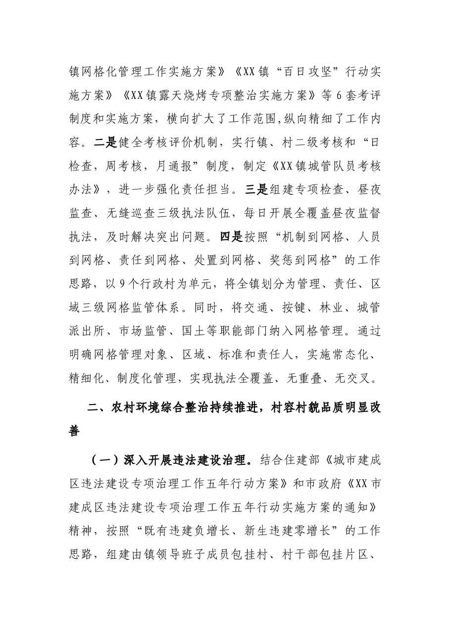 XX镇城乡综合管理工作情况汇报.docx,第2页预览