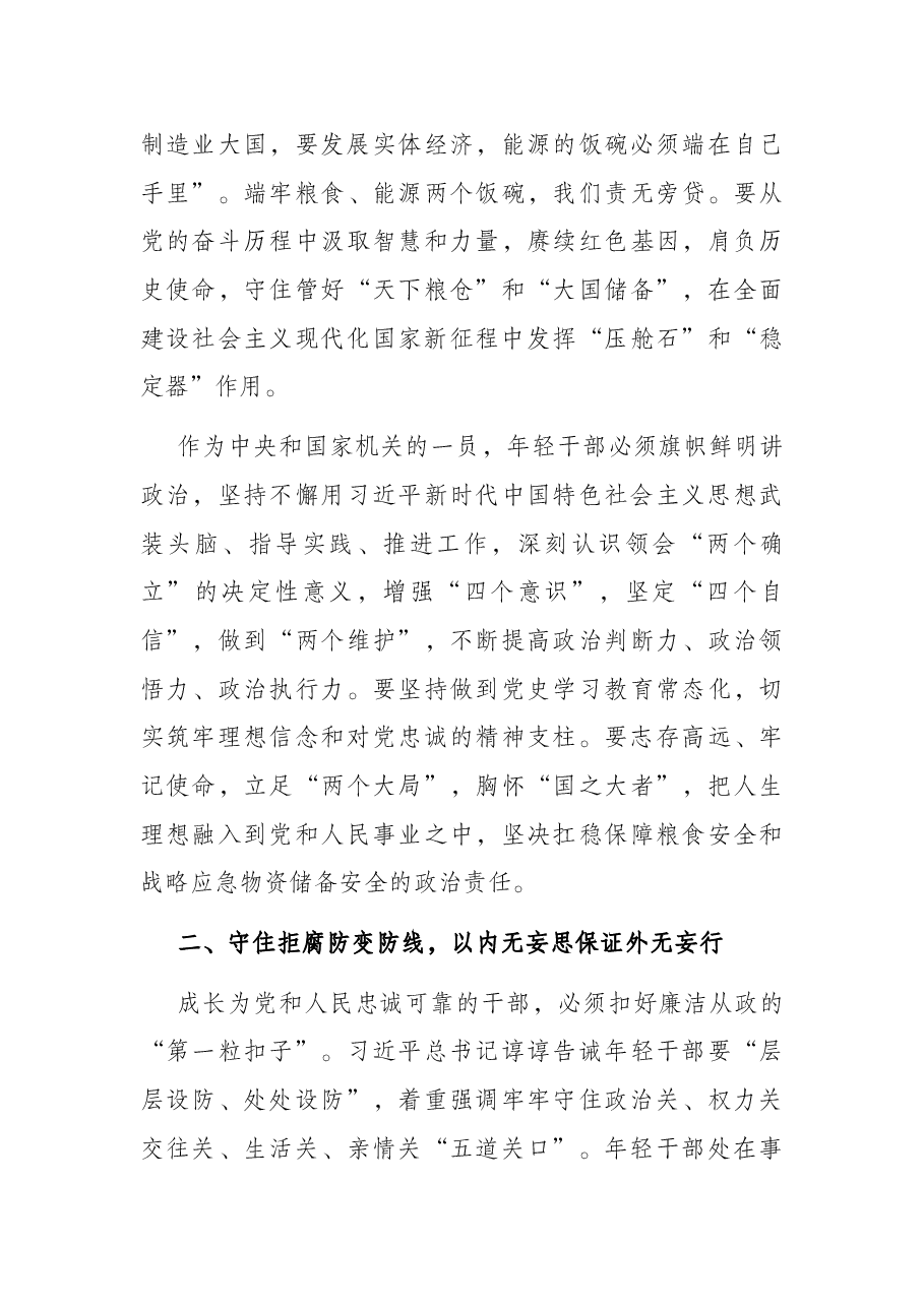 年轻干部专题党课:青春有为 奋斗无悔 守住拒腐防变防线.docx,第3页预览