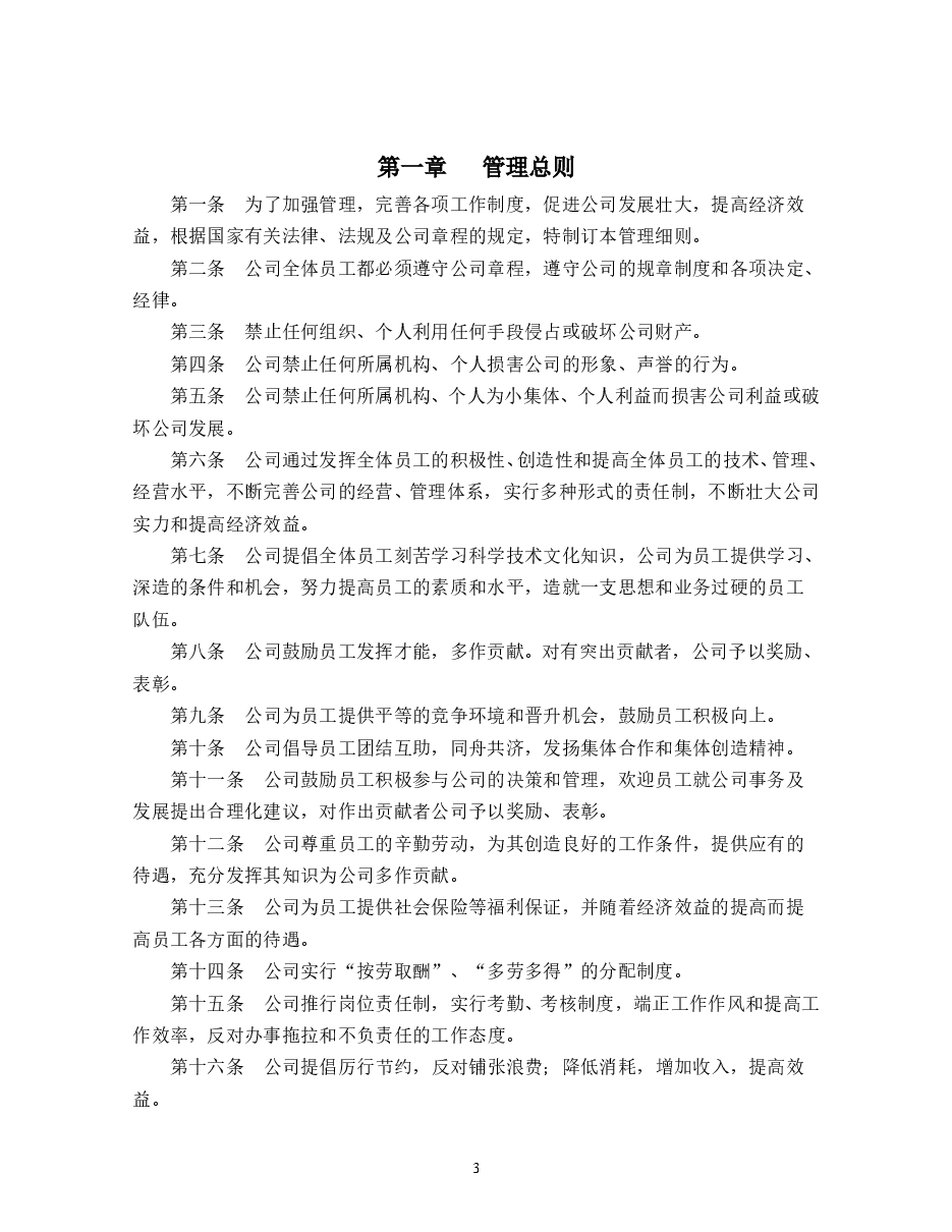 企业管理规章制度范本.doc,第3页预览