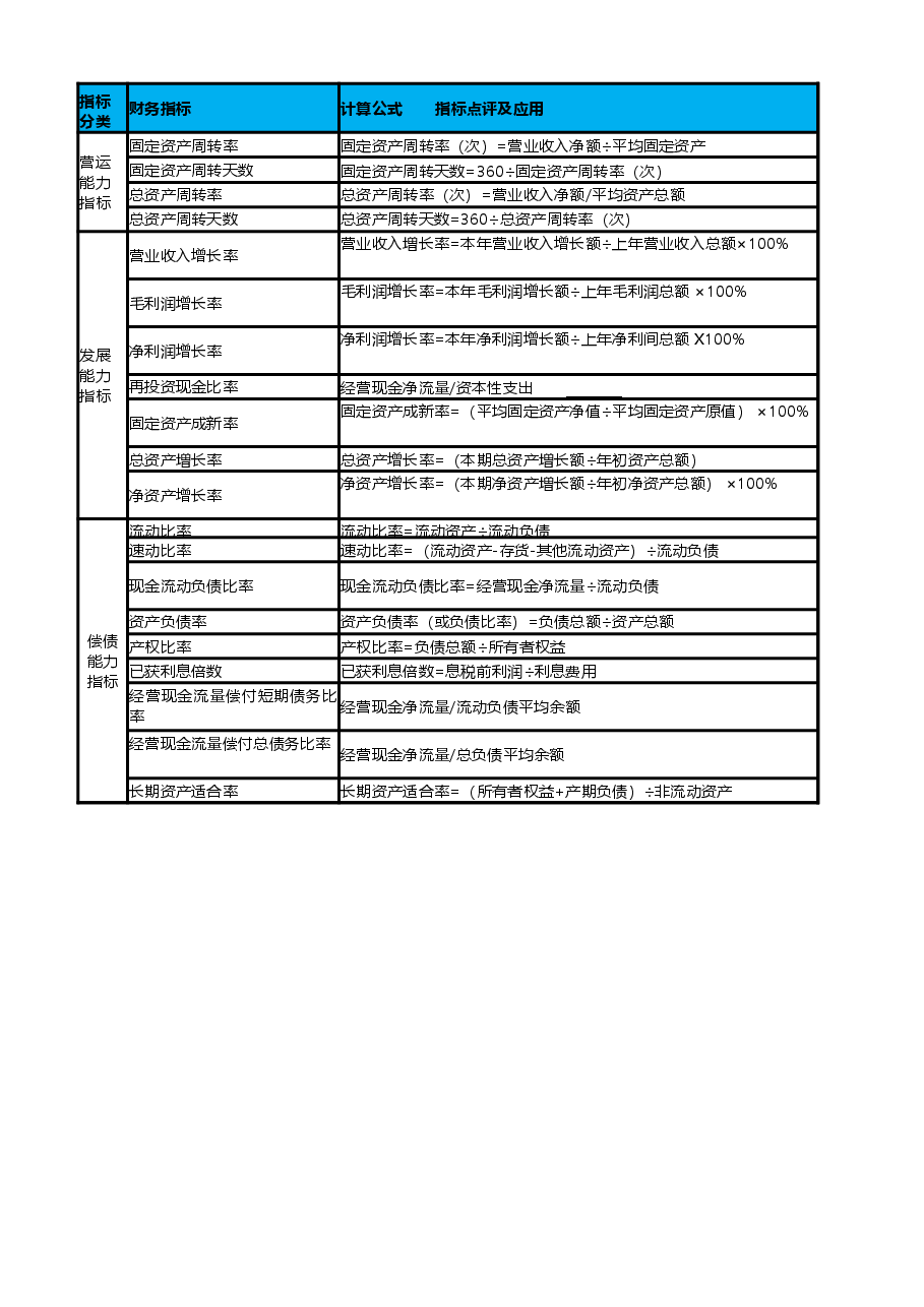发展偿债能力指标.xlsx,第1页预览